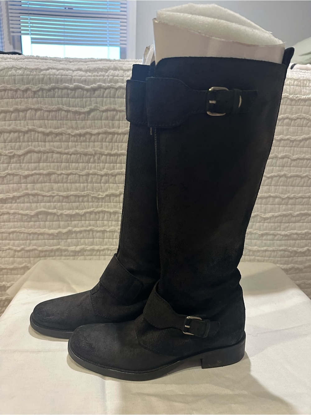 J Crew Black Suede Dixon Boots Size 7